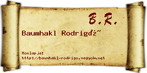 Baumhakl Rodrigó névjegykártya